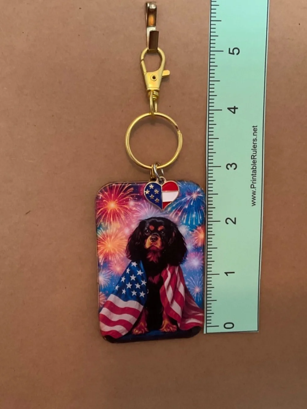 Cavalier King Charles Spaniel black & tan keyring / purse charm handmade / Sally